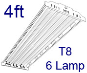4ft T8 High Bay Fluorescent Fixture