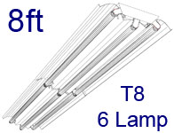 8ft T8 High Bay Fluorescent Fixture