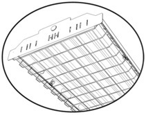 6 Lamp T8 High Bay Fixture Wire Guard