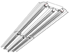 6 lamp 8 foot T8 industrial fluorescent fixture