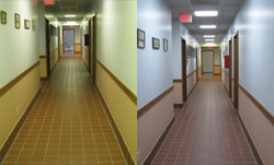 Before and after T12 Ubend fixture retrofit